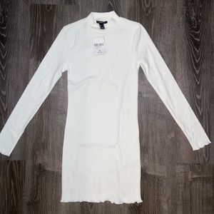 White long sleeve turtle neck forever21 dress